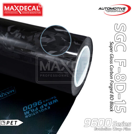 MAXDECAL 9600-SGCF-8D-15 Super Gloss Carbon Forged 8D Black