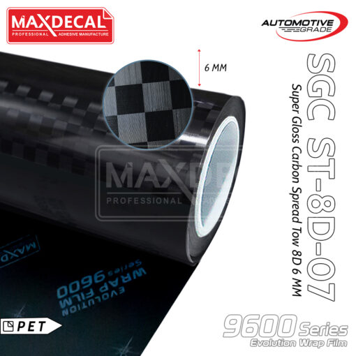 MAXDECAL 9600-SGCST-8D-07 Super Gloss Carbon Spread Tow 8D (6mm)