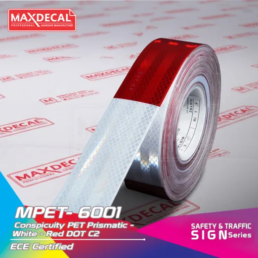 MPET-6001 Conspicuity PET Prismatic White - Red DOT C2