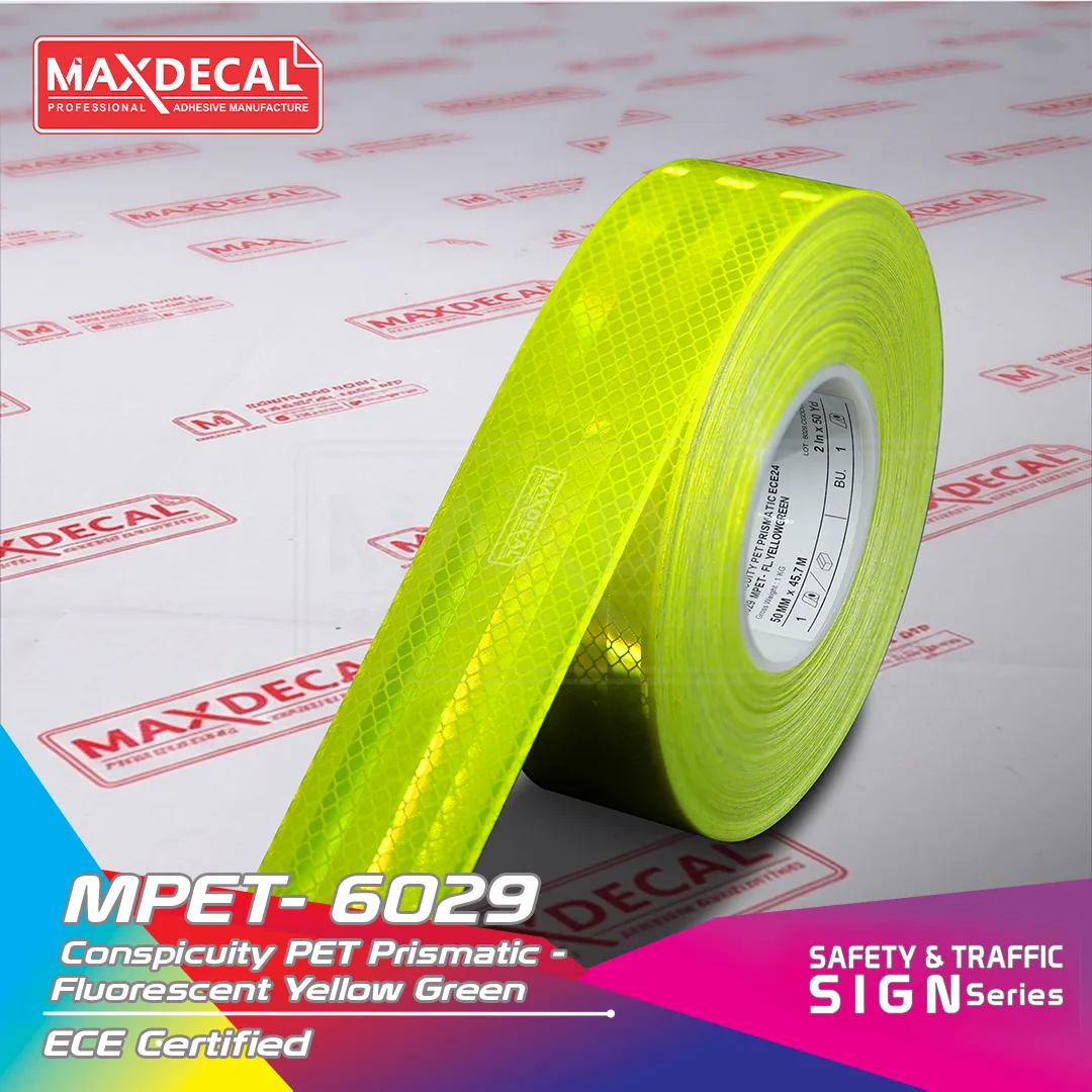 MPET-6029 Conspicuity PET Prismatic Fluorescent Yellow Green (ECE Certified)